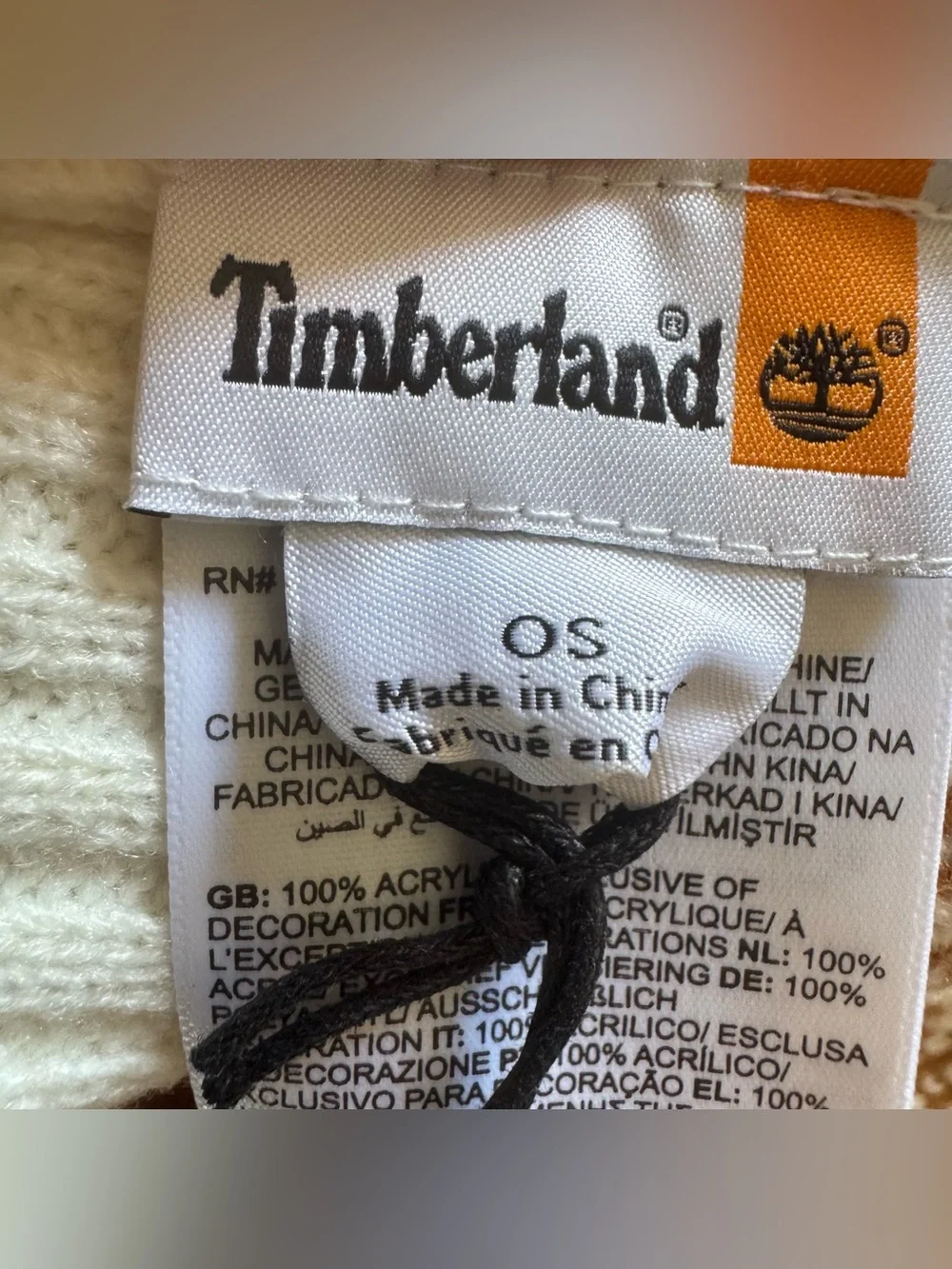 Timberland Mustard Cream Plaid Knit Scarf Unisex Winter Acrylic OS MSRP $60 NWT